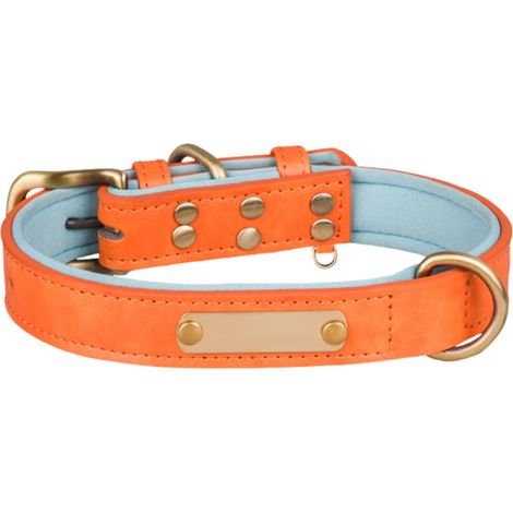 Collier Pour Chien - Cuir PU Motif Crocodile - Plaque D'identification Personnalisable - Pour Chiens Petits À Moyens - 1 Pièce (1/5)
