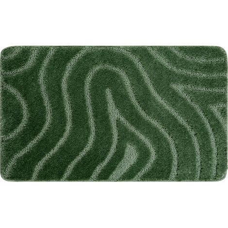 Badteppich SUPREME WAVES, Wellen, rutschfest, weich – grün green 50x80 cm