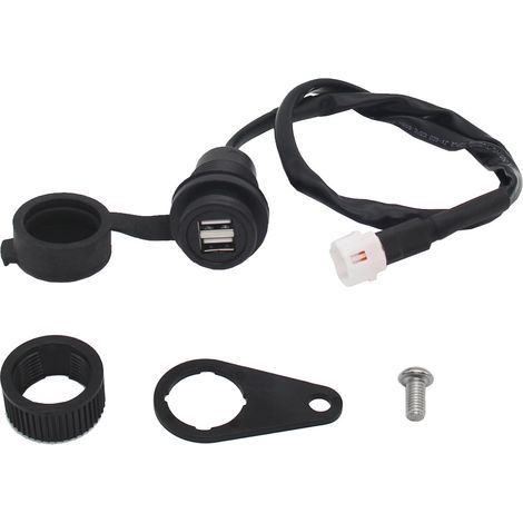 Toma USB de carga rápida, adaptador de cargador USB modificado para motocicleta con puerto dual de 5V/2A y cubierta impermeable de repuesto para MT-09 SP MT07 XSR700 (1/5)