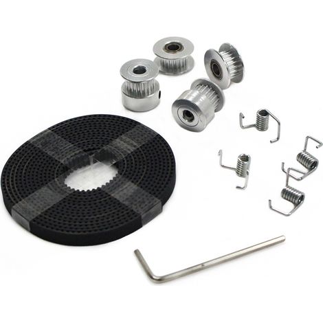 Kit de correa GT2 de 6 mm con polea GT2 de 20 dientes y 5 mm - Diámetro interior de 5 mm, de metal, para impresora 3D Ender con ejes XY (1/5)