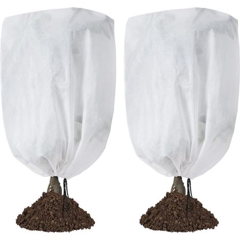 Housse Protection Plantes - Polypropylène Respirant UV - 50 cm x 80 cm - Anti-gel Et Intempéries - Pour Arbres Fruitiers Et Arbustes En Pot - 2 Pièces (1/5)