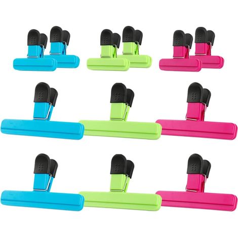 12pcs Clips de verrouillage en plastique Clips alimentaires Clips de verrouillage pour café et nourriture (2 tailles), (1/5)