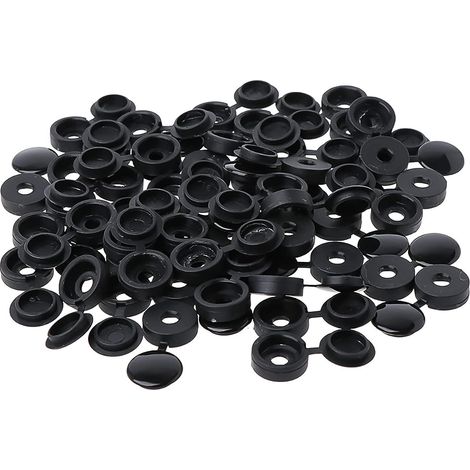 Galozzoit – Pack of 100 black plastic screw covers – Decorative covers for screws up to 5 mm – Protection against dust and moisture (1/5)