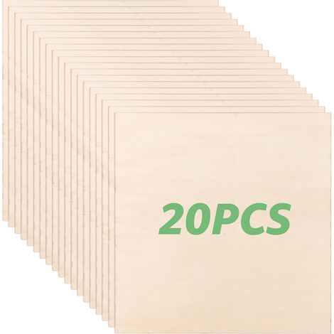 Lot de 20 Contreplaqué 3mm 30x30 cm, Plaque Bois Brut Carrée pour Découpe Laser, Planche en Bois Bricolage pour Pyrogravure, Maquette et Décoration de Mariage (1/5)