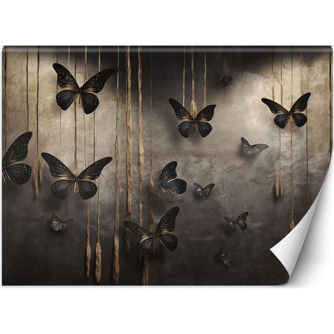 Fototapete Schwarze Schmetterlinge 3D 100x70 cm