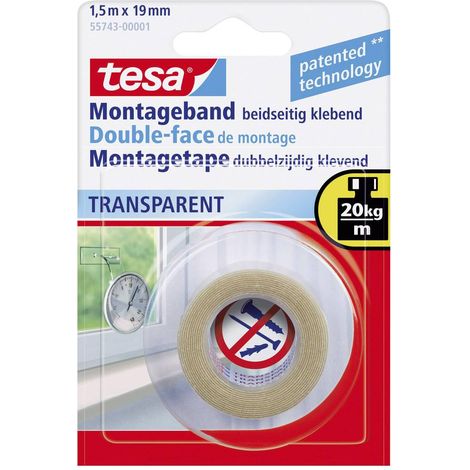 tesa Powerbond Trasparente nastro adesivo biadesivo 19 mm