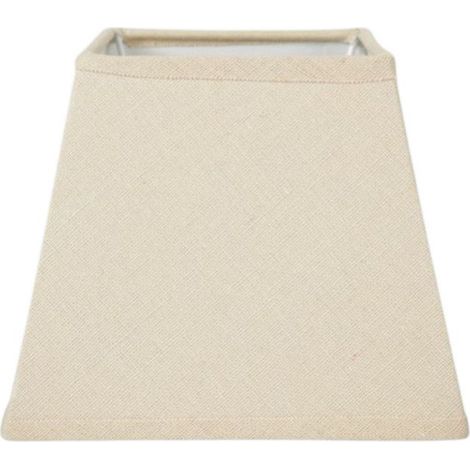 Abat-jour - Carré - Beige - Pour lampe - Base 14 cm - Culot E14