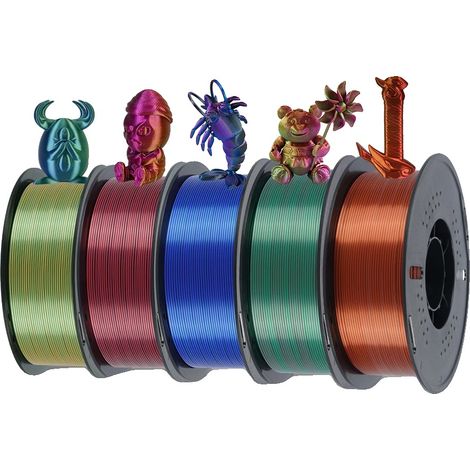 Filamento para impresora 3D, material de seda, capacidad de transición de color, mezcla de seda Triple A (1/2)