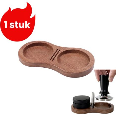 1 Stück Ablage für Tamper Achterförmiger Wasserspenderhalter Kaffeespender Set Kaffeezubehör 5 1/58 mm Walnussfarben (1/5)
