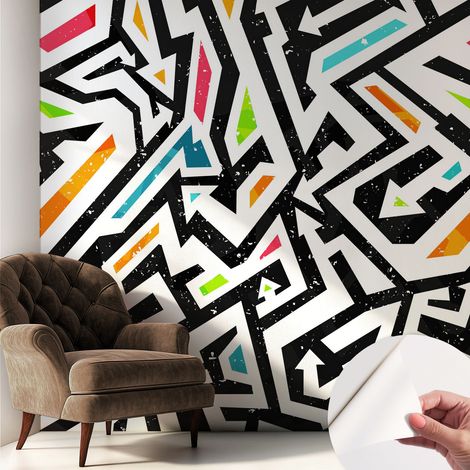 Papier peint autocollant avec imprimé pour décoration intérieure pour rénovation a motif Mosaïque abstraite 250x250 cm (1/5)