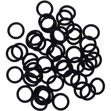 50 joints toriques en caoutchouc nitrile noir 11 mm x 15 mm x 2 mm, rondelles pour fermeture de sacs, coussinets en caoutchouc (1/5)
