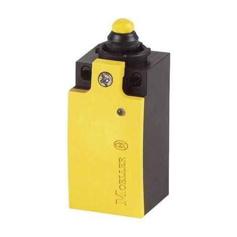Eaton Interruptor de posición, émbolo de cúpula, unidad básica, ampliable, 1 NA, 1 NC, borne de conexión por tornillo, Amarillo, Plástico, -25 - +70 °C, 106783