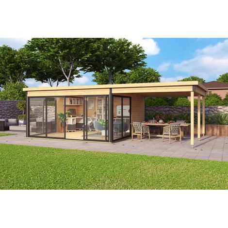 Optional Extra - Domeo 5 extension for Log Cabin, Wooden Garden Room, Timber Summerhouse, Home Office - H239.4 cm