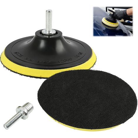 2 PCS Plateaux de Ponçage 125 mm avec Filetage M14,Disques Abrasifs Auto-Agrippants,Plaques de Support pour Perceuse,Meuleuse d’Angle et Polissage,pour Bois,Métal,Voiture et Murs (1/5)