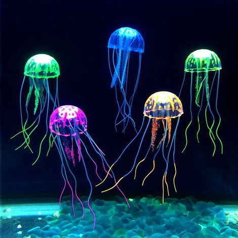 6 Pcs Méduse Lumineuse pour Décoration Aquarium