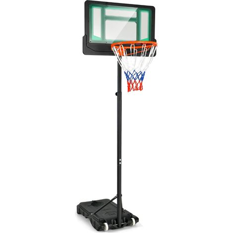 Canasta de baloncesto infantil altura regulable de 132 a 250 cm ajuste continuo diseño verde PE y metal 200012954