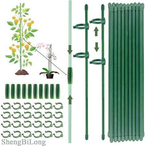 90 Pièces - Tuteur Plante - Attache Plante - Support De Croissance Réglable Pour Intérieur Et Extérieur - Vert - 30cm (1/5)