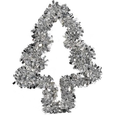 Decorazione natalizia: albero di Natale da appendere, realizzato in lamina d'argento, 30 cm (1/2)