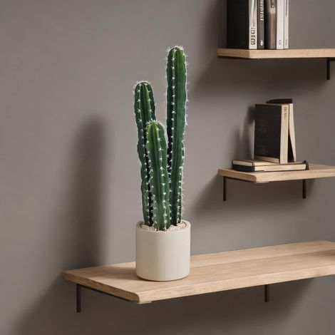 Plante artificielle coloris vert en plastique 22 x 22 x 95 cm (1/5)