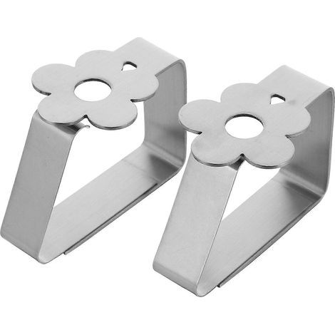 Set mit 2 Tischdeckenklammern aus Edelstahl, verstellbare Klammern – 5,5 x 5 x 4,5 cm – Silber (1/4)