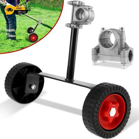 Roue De Support De Coupe-Bordure, Réglable Roues De Support Pour Tondeuse à Gazon,Roues Auxiliaires Pour Coupe-Herbe à Tube De 26 mm, Coupe-Herbe, Débroussailleuse électrique (1/5)