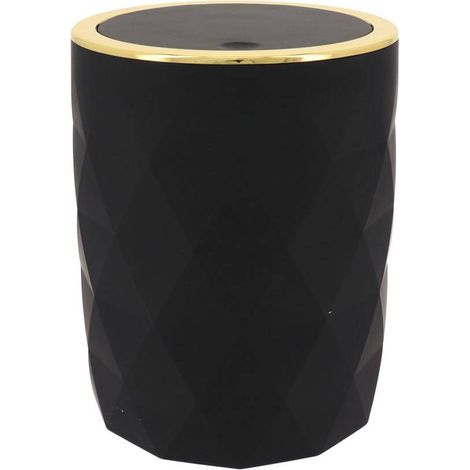 Bidone per rifiuti in abs + gomma 6l - nero - Tendance (1/3)