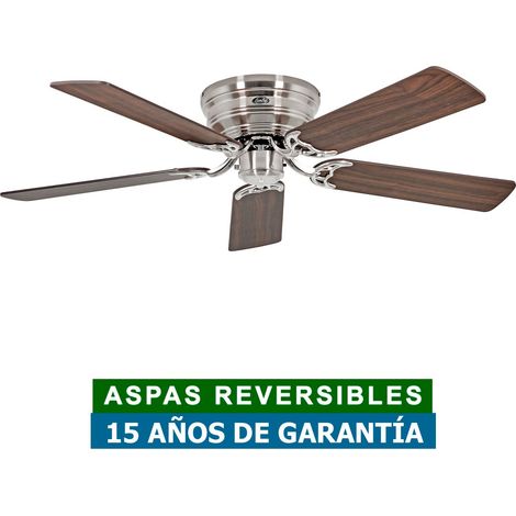 Ventilateur de plafond CasaFan 5132051 CLASSIC FLAT 132cm noyer ou hêtre / chrome satiné