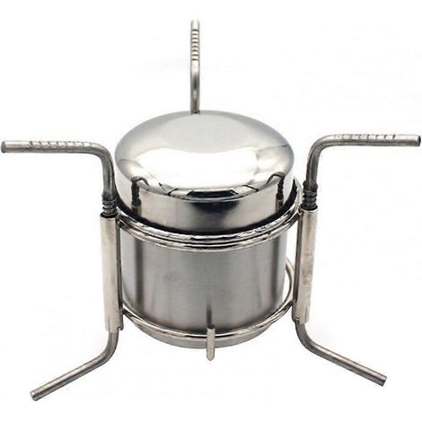 Réchaud à bois de camping portable à gaz de 190 ml, seau à bois pour barbecue, idéal pour les pique-niques en plein air et les randonnées. Sac à dos de camping inclus. (1/5)