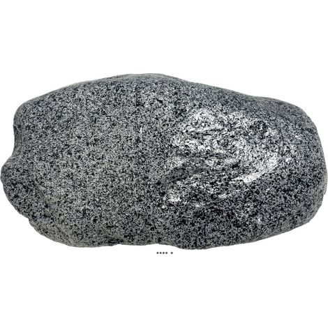 Grand Galet Factice Gris Noir Moucheté - Cache Prise et Déco L 400 x 250 x h 140 mm