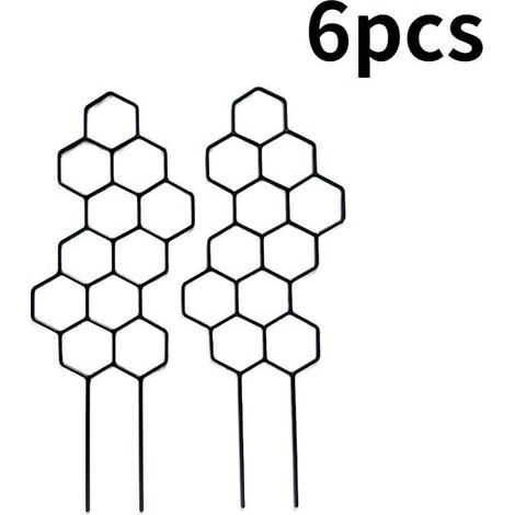 Piccolo traliccio per piante in vaso - Supporto per piante rampicanti - 38,5 x 15 x 0,3 cm - Traliccio in metallo con clip per piante da interno - Forma a nido d'ape - Ideale per edera, piante rampica