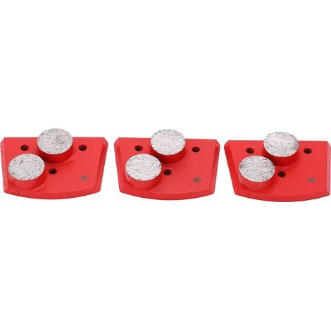3 Pièces 30 Tampons de Meulage de Diamant de Grain Trapèze Rouge 2 Dents Cylindriques pour Meuleuse ou Polissage de Sol en Marbre de Béton de Pierre de Granit (1/5)