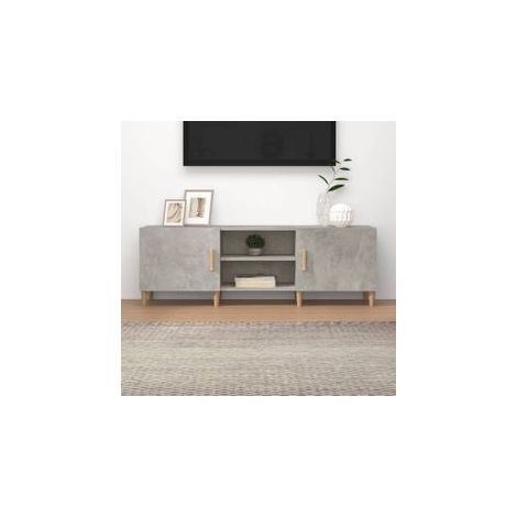 Meuble TV Gris béton 150x30x50 Bois d'ingénierie (1/5)