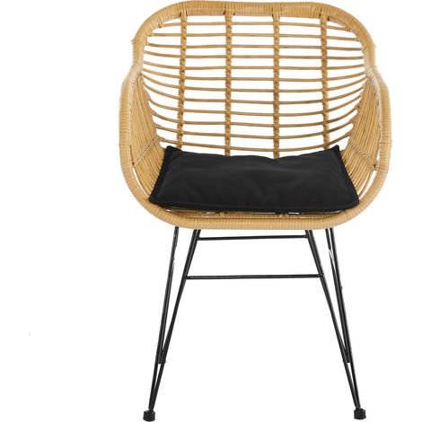 Lot de 2 Fauteuils de Jardin en Résine Tressée avec Coussins pour Extérieur et Jardin d'Hiver - PANGIVO (1/5)