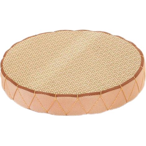 Coussin d'assise confortable en rotin, tapis de sol rond tissé à la main pour le bureau et la maison, 40 x 40 x 4 cm (1/5)