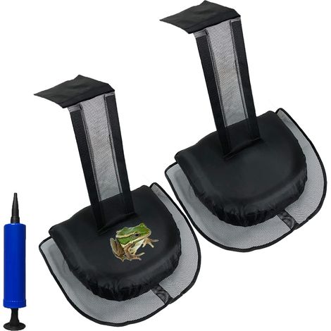 Lot de 2 Rampes d'Évasion Flottantes pour Animaux Outil de Sauvetage de Piscine avec Pompe à Air - pour Grenouilles, Crapauds, Souris, Oiseaux et Écureuils (1/5)