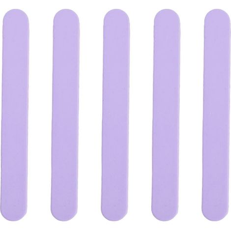 Lot de 5 spatules en silicone réutilisables antiadhésives pour l'épilation, la cire, la résine, la peinture, les masques et autres loisirs créatifs (violet). (1/4)
