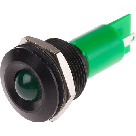 Voyant LED lumineux  Vert RS PRO, dia. 19mm, 115 V dc, 230V c.a. ( Prix pour 1 )