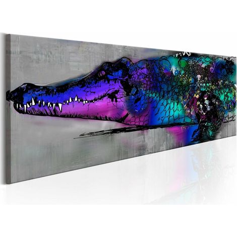 Tableau alligator bleu - 135 x 45 cm (1/4)