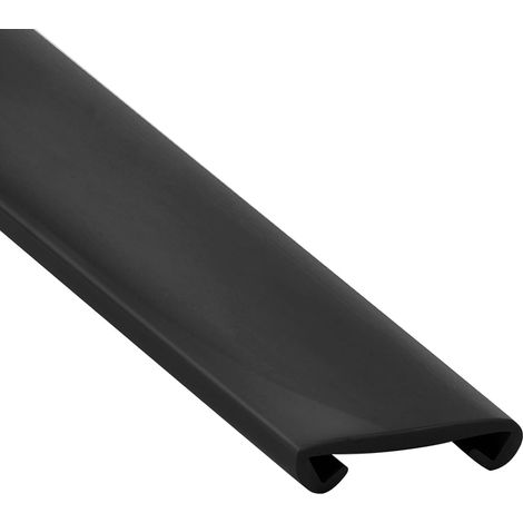 Protection de main courante d'escalier antidérapante, main courante en plastique PVC, main courante en plastique, balustrade pour escalier noir (noir, 5 m) (1/5)