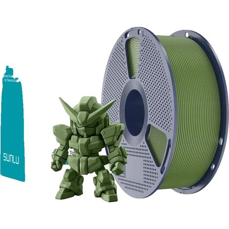 Filamento per stampante 3D, PLA Plus, adatto per stampanti FDM, verde oliva (1/2)