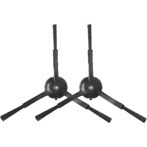Lot de 2 brosses latérales à 3 bras pour aspirateur robot Roborock P10 / Q Revo / S7 - Pièce de rechange noire (1/5)