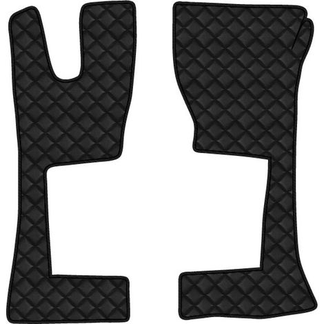 Coppia tappeti in Skeentex - Nero - compatibile per Mercedes Actros MP4 (09/1109/19) cabina stretta, tunnel - Mercedes Actros MP5 (10/19) cabina stretta, tunnel - Mercedes Actros MP5 L (11/21) cabina 