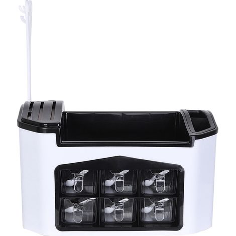 Couteau de cuisine support multifonctionnel, étagère à épices, rangement pour condiments et ustensiles (1/5)
