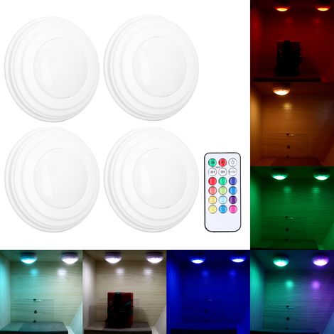 Farbiges Ambiente-Nachtlicht, rundes, ferngesteuertes Nachtlicht, LED-Schrankleuchte, RGBW-Möbelleuchte (1/5)