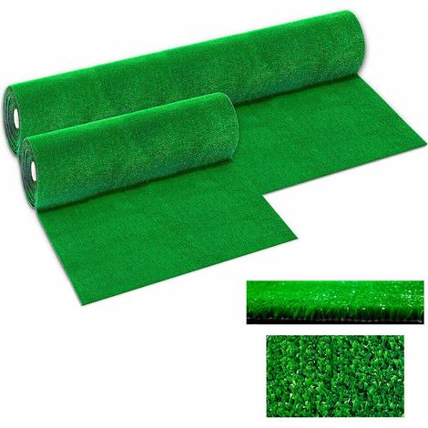 Prato sintetico 7mm manto erboso finta erba giardino tappeto esterno – m 1x25 (1/2)