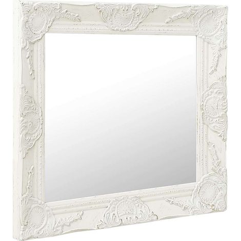 Maison Exclusive - Wandspiegel im Barock-Stil 50x50 cm Weiß (1/5)