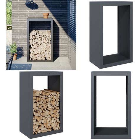 vidaXL Portant de bois de chauffage anthracite 60x40x100 cm acier (1/5)