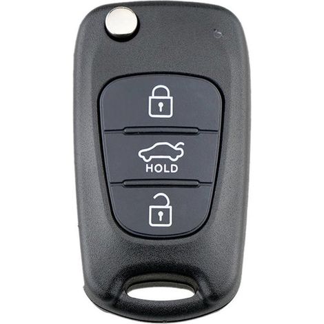 Clé pliante de voiture - Compatible Kia et Hyundai - Étui de clé - Noir - Coque de clé (1/5)