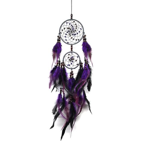 Attrape-rêves en plumes naturelles, pendentif décoratif pour voiture, attrape-rêves mural de mariage, 63 cm (1/5)