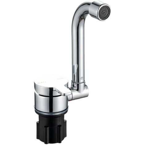 Faltbarer Wasserhahn für Wohnmobile, 360° drehbar, Küchenarmatur mit Mischer, flexibler Warm- und Kaltwassereinlass, drehbarer Wasserhahn aus Kupfer für Wohnmobil, Wohnwagen, Boot. (1/5)